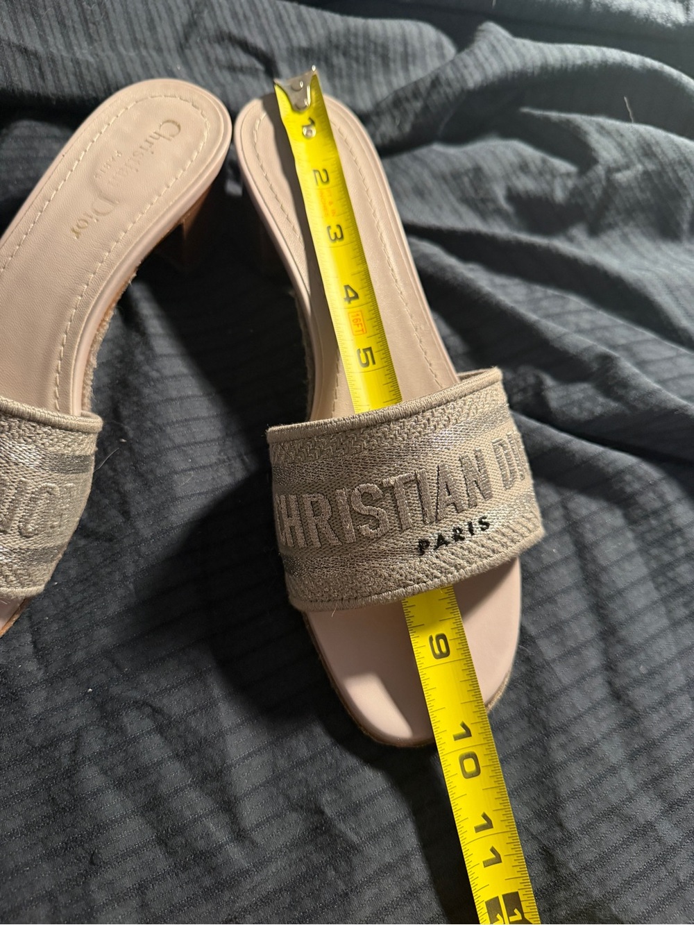 Dior Beige Embroidered Slide Mules - Picture 10 of 11
